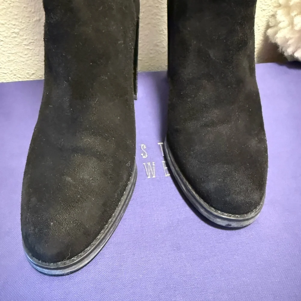 Stuart Weitzman Black Suede Over the knee hijack boots - Picture 5 of 12